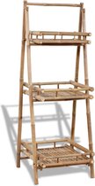 Opbergrek opslagrek rek met planken hout bruin etagere bamboe 56x50x145cm