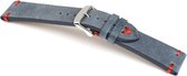 Horlogeband V band Blauw RN - Leer - 22mm