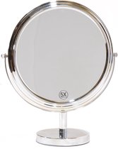 Grand miroir de maquillage en métal Gérard Brinard grossissement 5x - Ø27cm