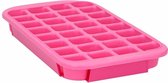 XL ijsblokjes vorm - 32 ijsklontjes - fuchsia roze - 33 x 18 x 3.5 cm - rubber - ijsblokjesvorm