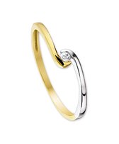 The Jewelry Collection Ring Zirkonia - Bicolor Goud