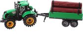 Jonotoys Tractor Met Boomstammen 29 Cm Groen