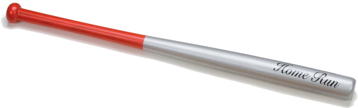 Honkbal Bat / Baseball Bat 28 inch – Houten Honkbalknuppel 50 mm Rood/Zilver – Honkbal Knuppel voor Training, Outdoor en Recreatie – Engelhart