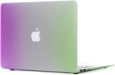 Macbook Hoes Case voor Macbook Air 13 inch t/m 2017 A1466 A1369 - Laptop Cover - Regenboog Motief Paars Groen