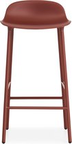 Form barkruk met metalen frame - rood - 75 cm