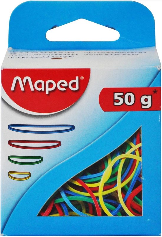 Maped 351100 elastiekje - elastiekjes gekleurd 4 maten - 50 gram
