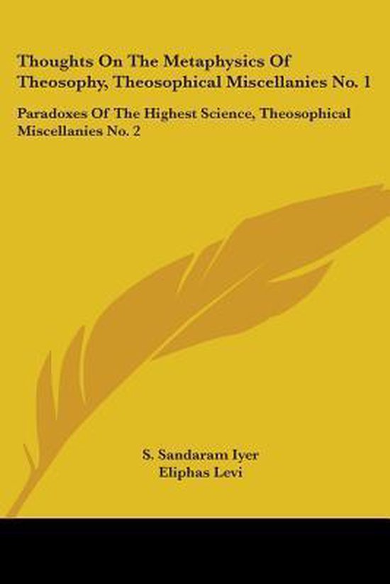 Foto: Thoughts on the metaphysics of theosophy theosophical miscellanies no 1