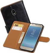 Zakelijke Book Case Telefoonhoesje Geschikt voor de Samsung Galaxy J3 2017 - Portemonnee Hoesje - Pasjeshouder Wallet Case - Zwart