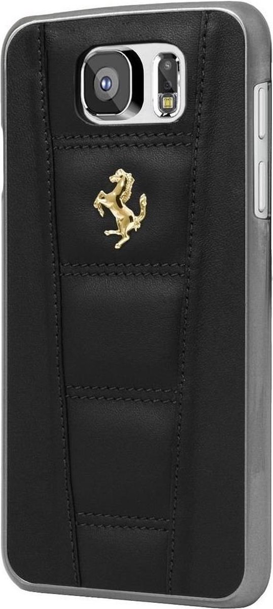 Ferrari 458 FE458GHCS6BL Leather Back Cover Samsung G920F Galaxy S6 Zwart