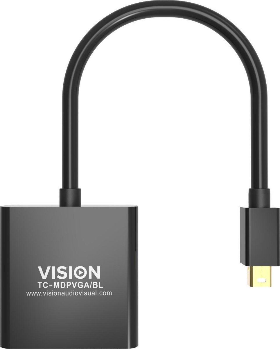 VISION Professional installation-grade Mini DisplayPort to VGA adaptor - LIFETIME WARRANTY - maximum resolution 1920 x 1