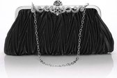 Klassiek Bruidstasje - Clutch - Zwart | Bruid - Bruidsmeid - Bruidsmeisje  | Feest - Gelegenheid - Bruiloft - Kerst - Gala - Communie |