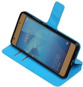 Cross Pattern TPU Bookstyle Wallet Case Hoesjes voor Huawei Honor 5c Blauw