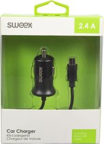 Sweex - Snellader voor je smartphone in de auto - USB Micro aansluiting - Zwart - Connectie in sigarettenaansteker