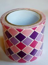 masking tape Roze Ruiten M - decoratie washi papier tape - 48 mm x 4 m