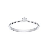Glow ring met diamant solitaire - 1-0.07ct G/SI - witgoud 14kt - mt 56