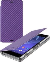 Roxfit Flip Book Case Carbon Paars voor Sony Xperia Z3 Compact