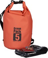 Relaxdays Ocean Pack 5 liter - waterdichte tas - droogtas - outdoor plunjezak - zeilen - rood