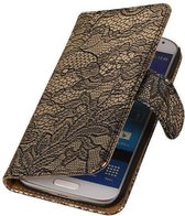 Zwart Lace / Kant Design Book Cover Hoesje Galaxy S4 I9500