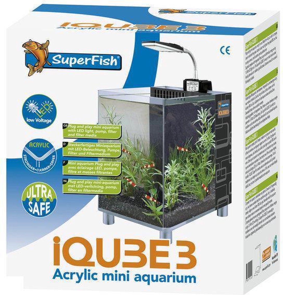 het kan zijn Afbreken Superfish iQUBE3 Aquarium - 17x22x22 cm - 8L - Zwart | bol.com