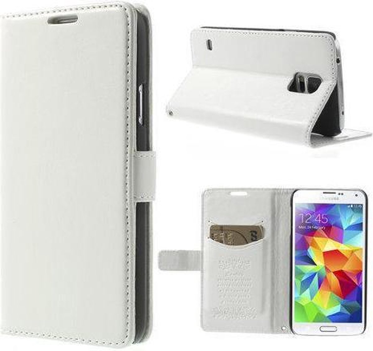 KDS Smooth Wallet case hoesje Geschikt voor: Samsung Galaxy S5 wit