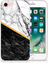 Back cover Hoesje iPhone SE (2020/2022) en iPhone 8 | 7 Marble White Black