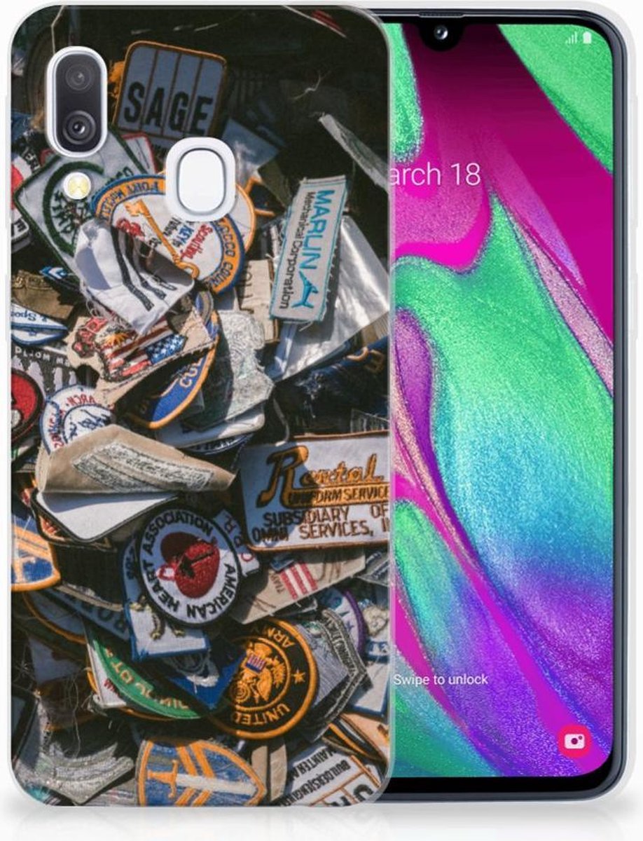 Samsung Galaxy A40 Siliconen Hoesje met foto Badges