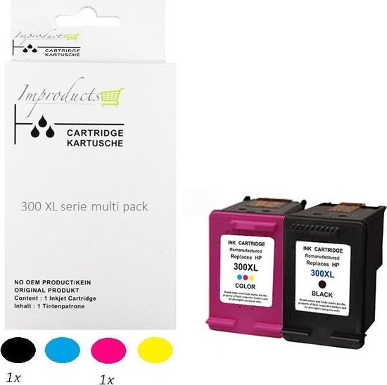 Improducts® Inkt cartridges - Alternatief HP 300 / 300XL CC641EE / CC644EE  multi pack | bol.com