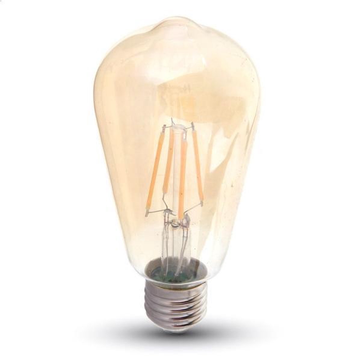 Dimbare Vintage LED lamp Amber glas | = 64mm = 138mm | 2200K Wit | E27 4W... | bol.com
