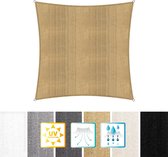 Vierkante luifel van Lumaland incl. spankoorden|Vierkant 4 x 4 m| 160 g/m² - zandkleur