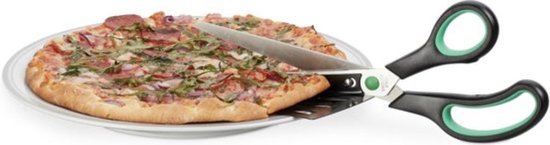 Pizzaschaar Met Pizzaschep - Pizzaschep - Pizzames - RVS - Pizzasnijder Keukenschaar - Taartschep - Gemakkelijk Pizza snijden - Knippen