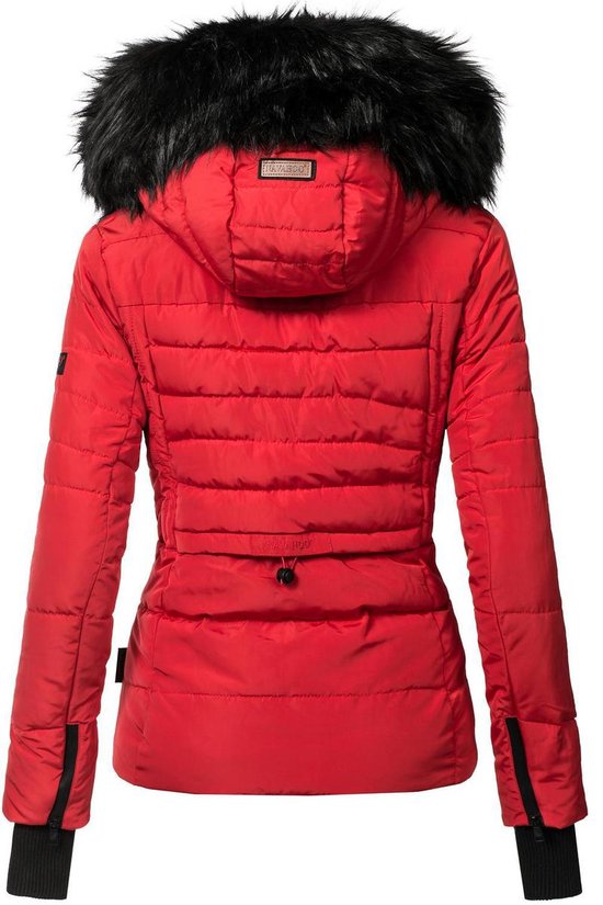 Adele rode dames winterjas kort model gevoerd met rood XS | bol.com