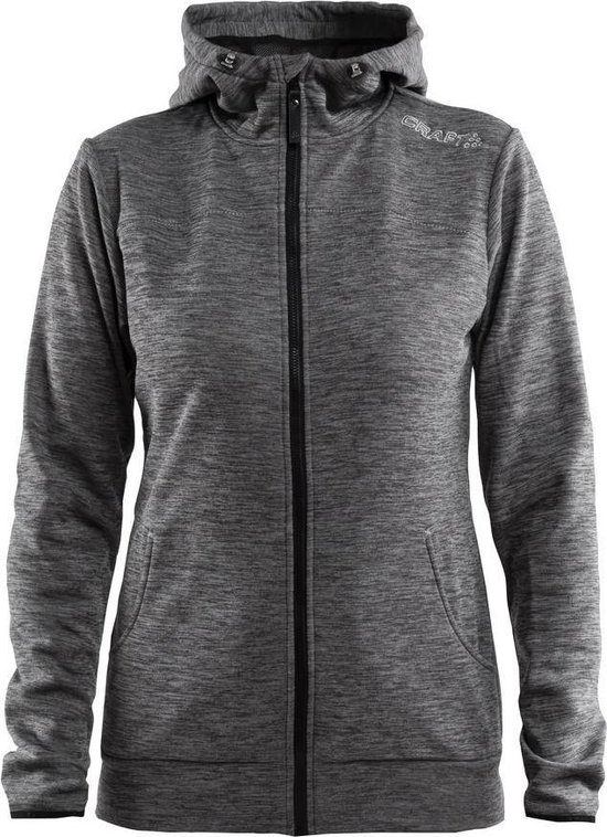 Craft Leisure Full Zip Hood Dames Donkergrijs maat XL