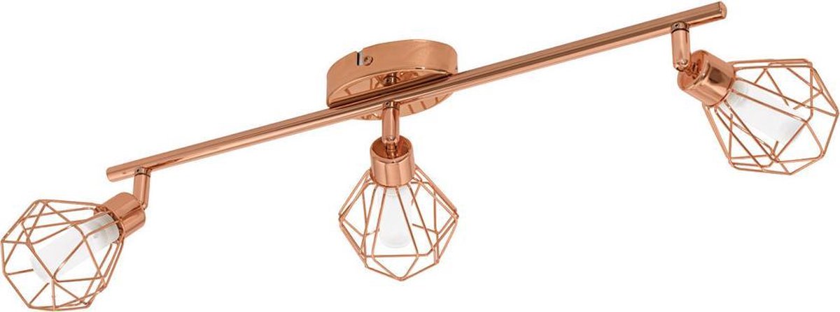 EGLO Zapata 1 Ceiling Light, Vintage Ceiling Light, Retro Look, Ceiling Spotlight Made of Steel, Colour: Black, Glass: Amber, G9