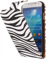Zebra Classic Flipcase Hoesjes Geschikt voor Samsung Galaxy S4 i9500 Wit
