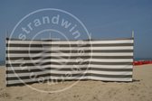 Strand Windscherm 4 meter dralon taupe/wit met houten stokken