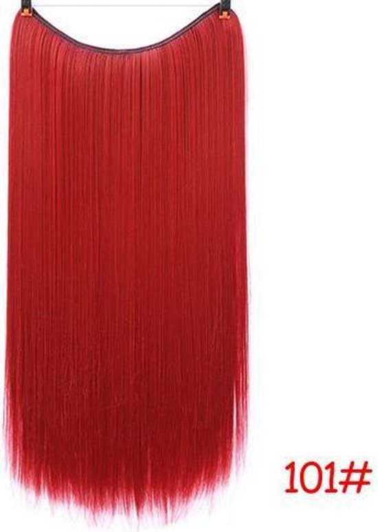 herhaling wazig Sentimenteel Synthetisch hairextensions met draad in kleur rood lengte 55 cm | bol.com