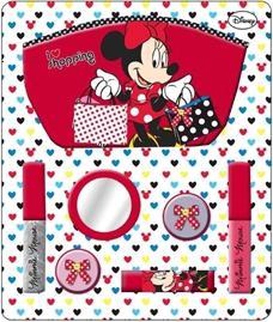 Minnie Mouse I Love Shopping - Make-Up Etui - Rood/Wit