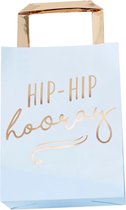 Papieren tas Hip Hip Hooray blauw (5 stuks)