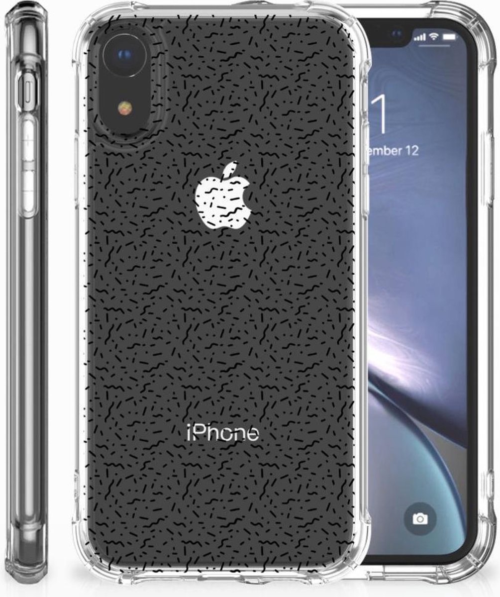 Apple iPhone Xr Doorzichtige Silicone Hoesje Stripes Dots