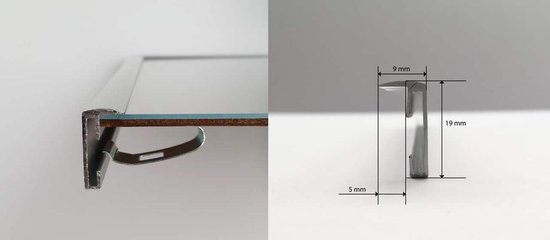 Homedecoration Almelo - Cadre photo - Format photo - 26 x 48 cm - Brillant argent