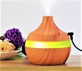 Aroma vernevelaar 300 ML - 7 kleuren LED - 6 uur - Natuurlijke vorm - Hout patroon- Geur verdamper - Luchtbevochtiger - USB Aroma Diffuser - Mist Humidifier