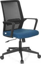 Bureaustoel - Met Armleuning - Stof - Zwart/Blauw - Preston