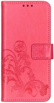 Klavertje Bloemen Booktype Sony Xperia 10 hoesje - Roze