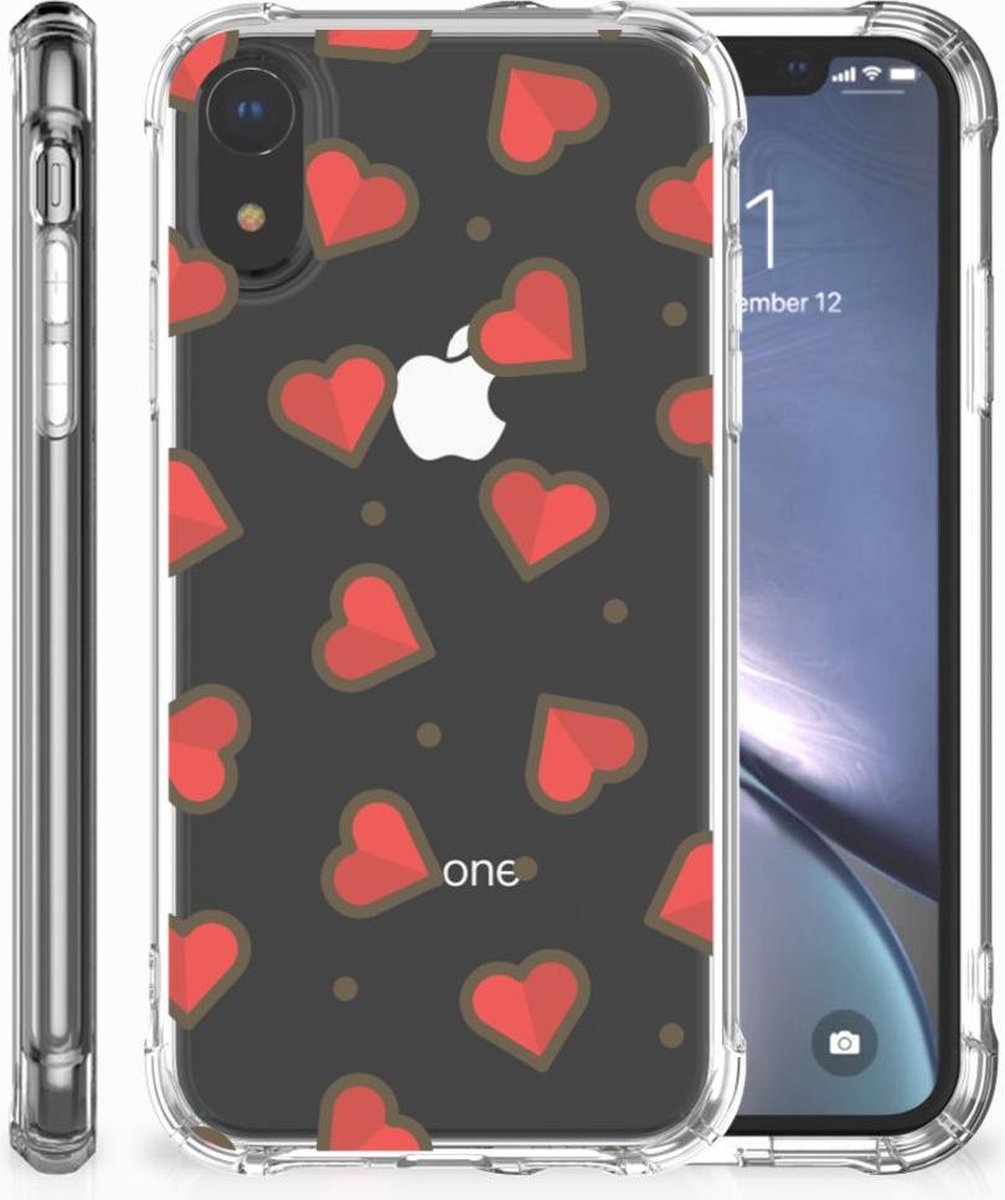Apple iPhone Xr Doorzichtige Silicone Hoesje Hearts