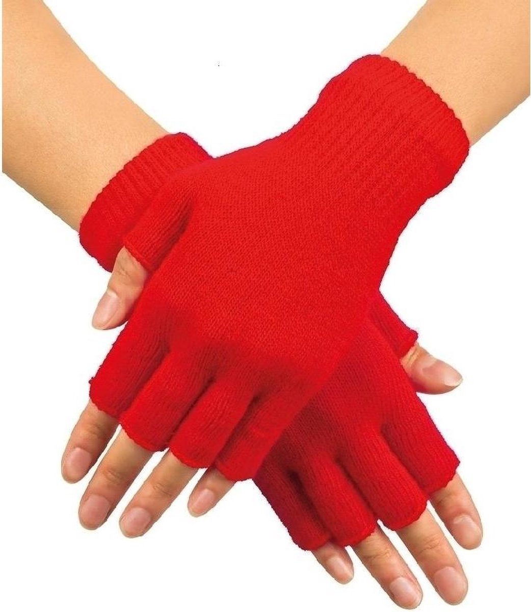Vingerloze handschoenen rood