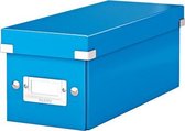 Leitz WOW Click & Store Opbergdoos met Deksel voor CD's - Kartonnen Sorteerdoos voor Spullen - 14.3 x 35.2 Cm (BxD) - Blauw