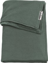 Meyco Knit Basic met velvet ledikantdeken - 100x150 cm - Forest green