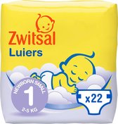 Zwitsal Luiers New Born - Maat 1 - 22 stuks - Voordeelverpakking