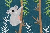 Mat, Vloermat, Vloerkleed, Tapijt, Kind - Kinderkamer Koala - Wasbaar - Antislip - 75 x 50 cm