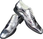 Chaussures à enfiler disco à paillettes argentées pour homme 44